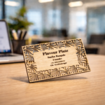 Home Personalized Wooden Visiting Card | Premium Laser Engraved Business Card – 1 (94 x 55 mm)