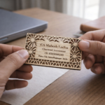 Home Personalized Wooden Visiting Card | Premium Laser Engraved Business Card – 6 (94 x 55 mm)